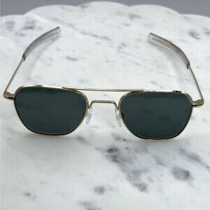 Rochester FGG Aviator+ Gold Full Rim Eyeglasses Sunglasses Frames Only 52-20-140